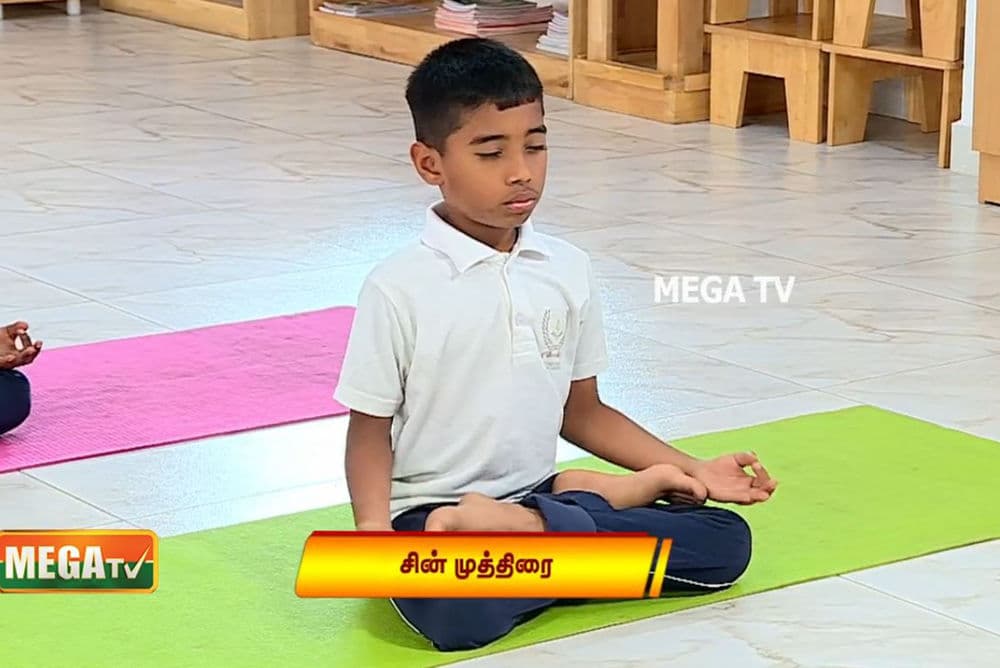 Asanas with Aadhithya School students
